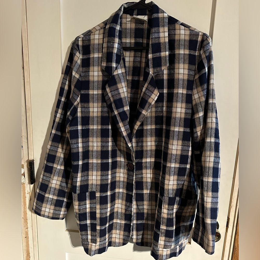 Lightweight Blue/Tan Ladies Blazer
